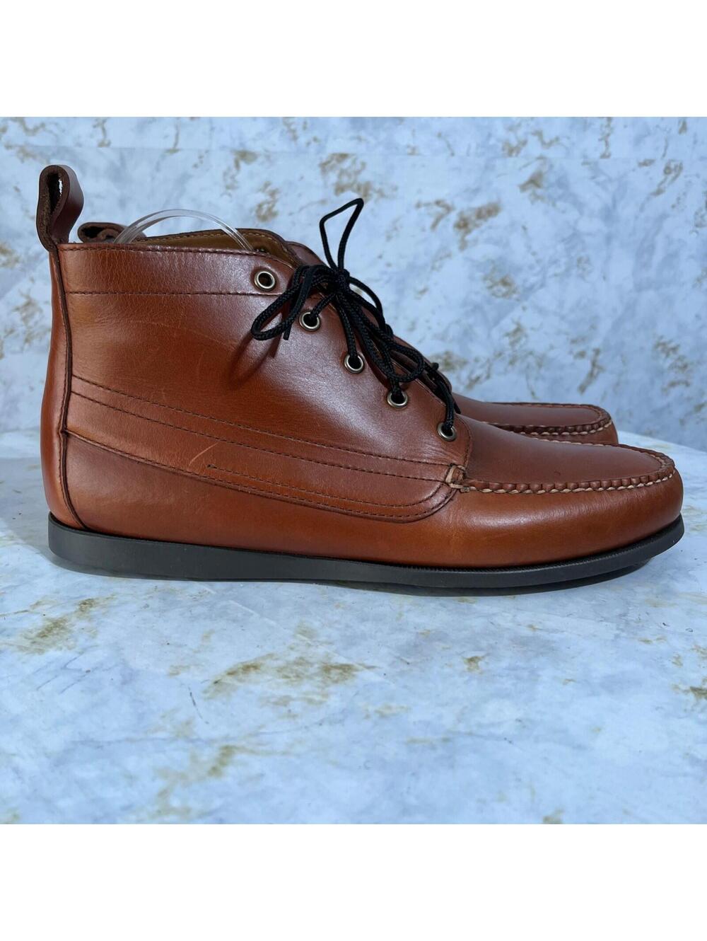 J Crew Camp Men's Size 10M Shoes Brown Black Leather Comfort Chukka Ankle Boots